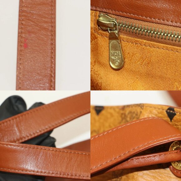 MCM Drawstring Visetos Canvas Leather Shoulder Bag - - Picture 15 of 15